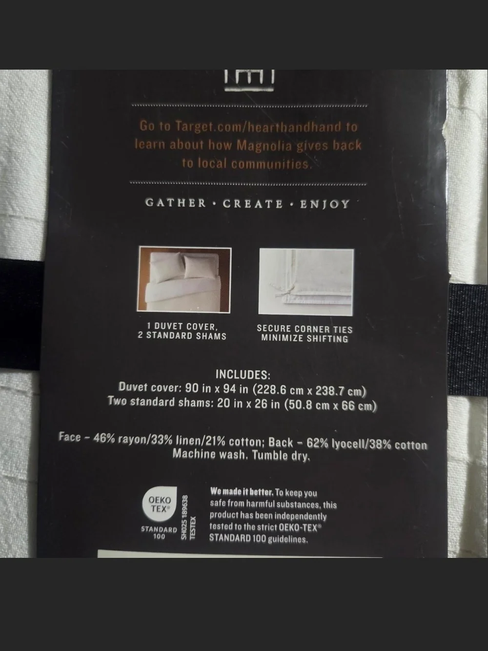 Target White Duvet Cover with Black Strap Accents